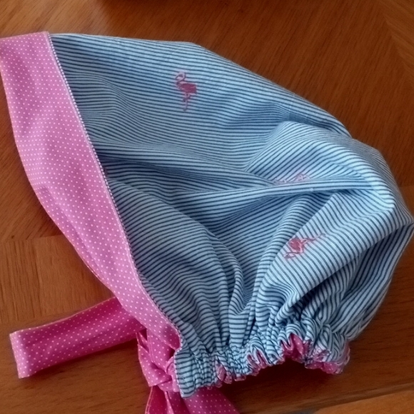 Scrub Room for Ponytail Hat Woman's Reversible Flamingo Embroidered NWOT - Picture 6 of 6